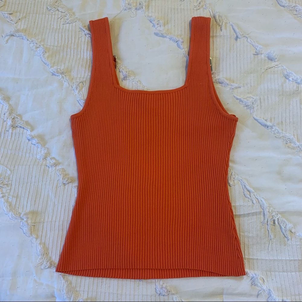 Orange Ribbed Tank - Picture 4 of 5